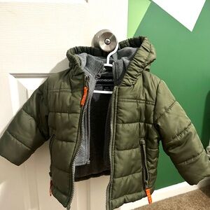 Rothschild Olive Green Puffer Jacket with Hood